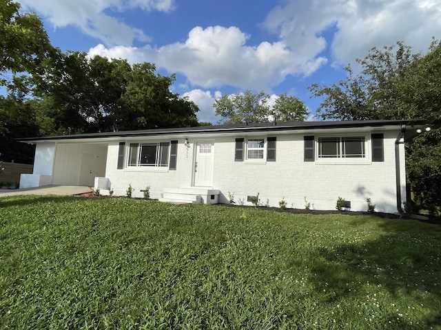 513 Vinson Dr, Nashville, TN 37217 - ranch-style home featuring brick siding, a front lawn, entry steps, and a carport