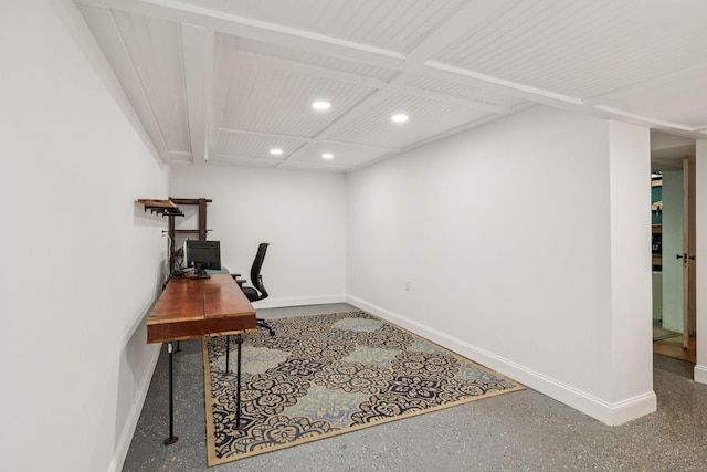 1338 Ardee Ave, Nashville, TN 37216 - home office with recessed lighting and speckle patterned floor