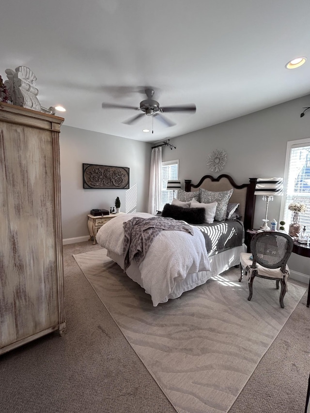 207 Walnut St, Springfield, TN 37172 - bedroom featuring carpet flooring, recessed lighting, and a ceiling fan