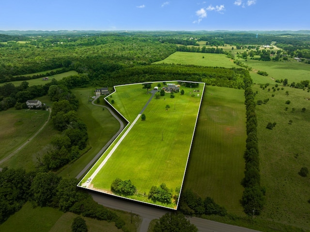 5077 Joe Peay Rd, Spring Hill, TN 37174 - overview of rural landscape with property parcel outlined
