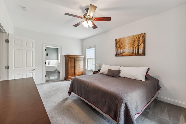 5077 Joe Peay Rd, Spring Hill, TN 37174 - bedroom with carpet flooring, connected bathroom, and a ceiling fan