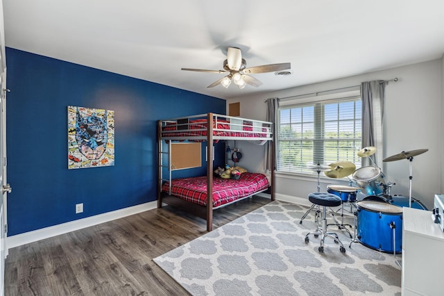 5077 Joe Peay Rd, Spring Hill, TN 37174 - bedroom with wood finished floors and a ceiling fan