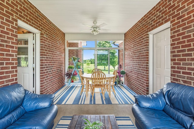 5077 Joe Peay Rd, Spring Hill, TN 37174 - sunroom / solarium with an outdoor living space, a ceiling fan, and outdoor dining area