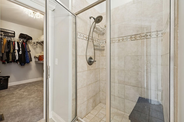 3002 Stow Xing, Murfreesboro, TN 37128 - bathroom featuring a shower stall and a walk in closet