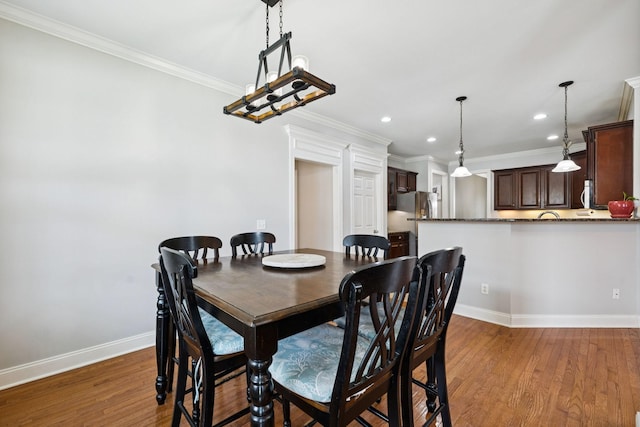 3002 Stow Xing, Murfreesboro, TN 37128 - dining room with crown molding, recessed lighting, and wood finished floors