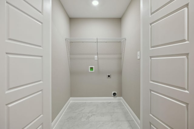 130 Alabama Ave, Oak Grove, KY 42262 - washroom featuring electric dryer hookup, hookup for a washing machine, and light marble finish floors