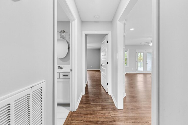 369 Springwater Dr, Summertown, TN 38483 - corridor featuring wood finished floors and recessed lighting