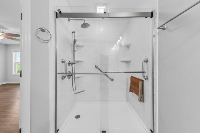 369 Springwater Dr, Summertown, TN 38483 - full bath with a shower stall and ceiling fan