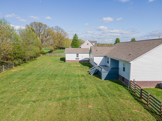 369 Springwater Dr, Summertown, TN 38483 - fenced backyard with a deck