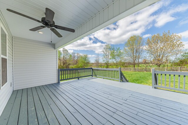 369 Springwater Dr, Summertown, TN 38483 - wooden deck with a ceiling fan