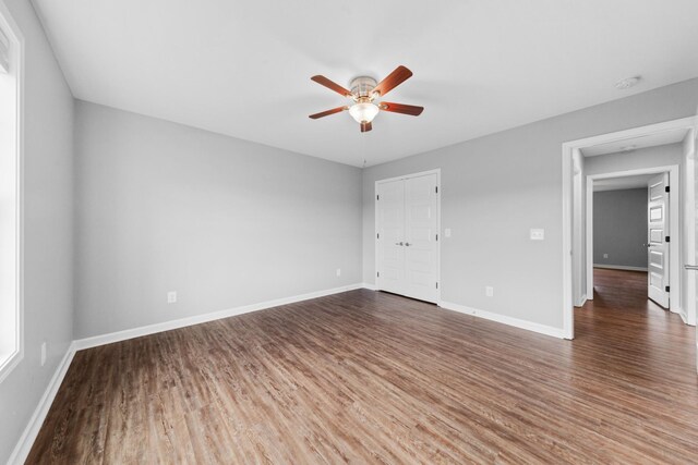 369 Springwater Dr, Summertown, TN 38483 - empty room with ceiling fan, wood finished floors, and a smoke detector