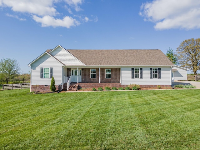 369 Springwater Dr, Summertown, TN 38483 - ranch-style house featuring a porch and a shingled roof