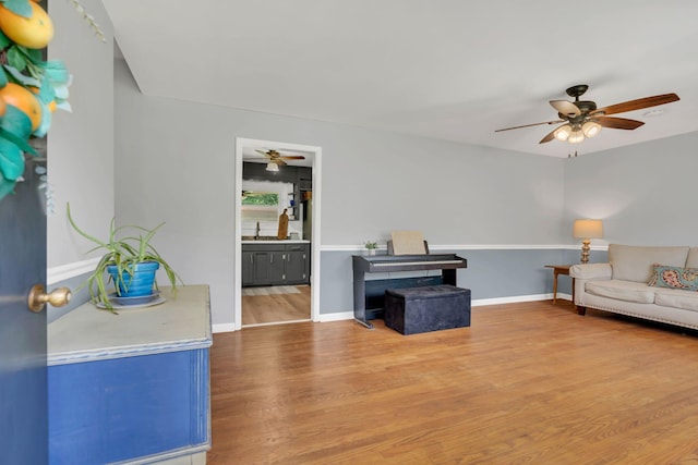 1827 Shelley St, Murfreesboro, TN 37129 - living room with a ceiling fan and wood finished floors