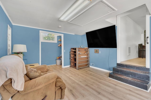 1827 Shelley St, Murfreesboro, TN 37129 - living room featuring wood finished floors and crown molding