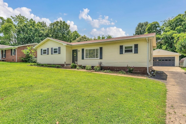 1827 Shelley St, Murfreesboro, TN 37129 - single story home featuring crawl space, an outbuilding, a garage, and a front yard