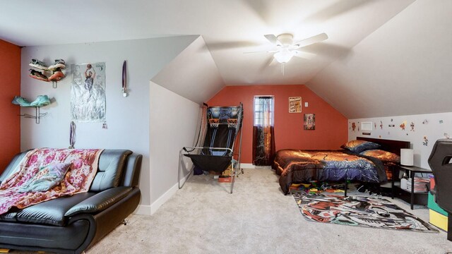 3310 Rocky Branch Rd, Watertown, TN 37184 - bedroom with carpet floors, ceiling fan, and lofted ceiling