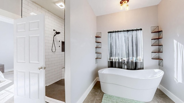 3310 Rocky Branch Rd, Watertown, TN 37184 - full bath with a freestanding bath, tile patterned flooring, and a tile shower