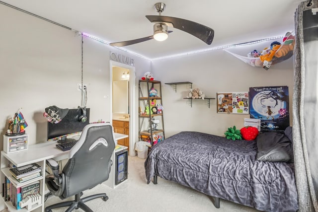 3169 Aidan Ln, Mount Juliet, TN 37122 - bedroom with carpet flooring, a desk, and ceiling fan