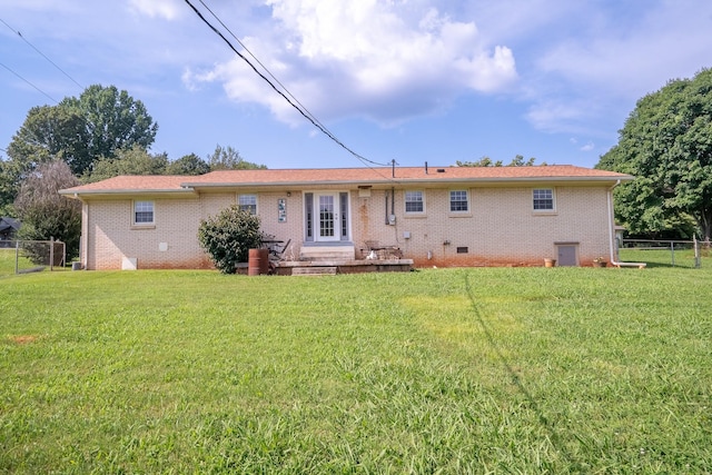 502 Budd St, Saint Joseph, TN 38481 - rear view of property with brick siding and crawl space