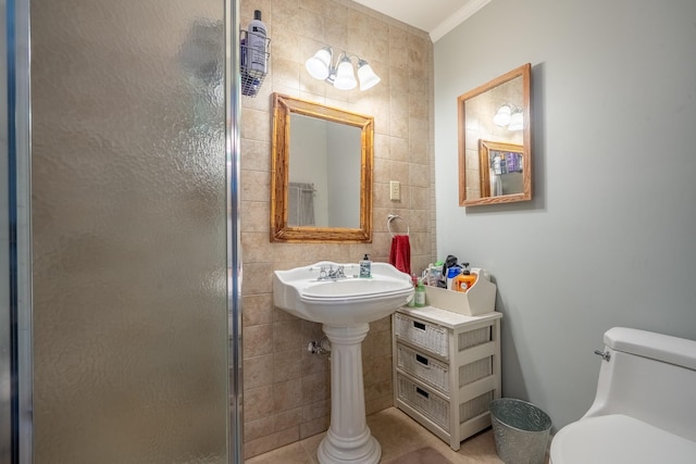 502 Budd St, Saint Joseph, TN 38481 - full bath featuring a shower stall and tile walls