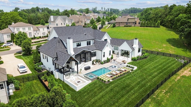 7025 Lanceleaf Dr, College Grove, TN 37046 - aerial perspective of suburban area featuring a pool area