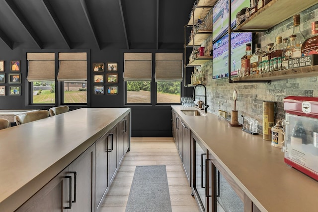 7025 Lanceleaf Dr, College Grove, TN 37046 - bar featuring a sink and light wood-style floors