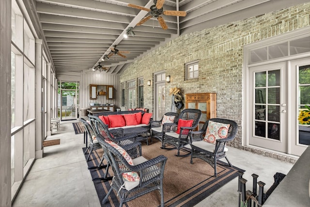 123 Jones Rd, Taft, TN 38488 - view of patio with a ceiling fan and an outdoor living space