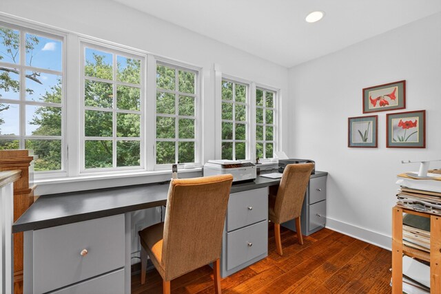 123 Jones Rd, Taft, TN 38488 - office area with dark wood finished floors and recessed lighting