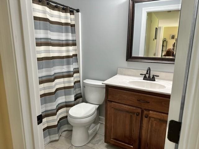2244 Baptist Branch Rd, Mount Pleasant, TN 38474 - bathroom with vanity, tile patterned flooring, and a shower with shower curtain