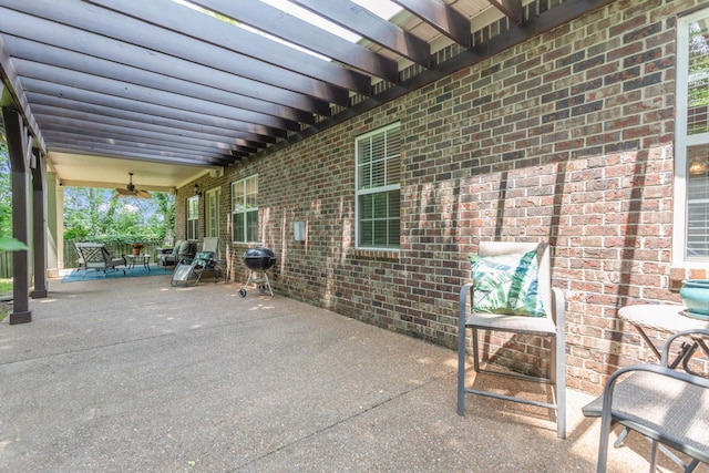5019 John Hagar Rd, Hermitage, TN 37076 - view of patio featuring a ceiling fan and area for grilling