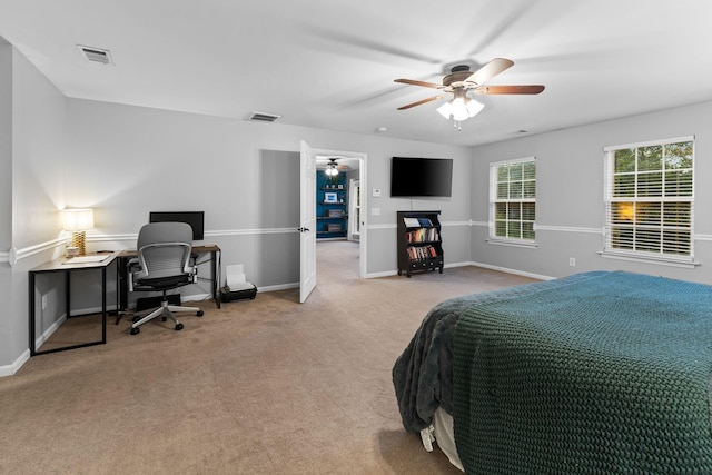 2684 Wind Dance Ct, Spring Hill, TN 37174 - bedroom featuring carpet flooring, a desk, and ceiling fan