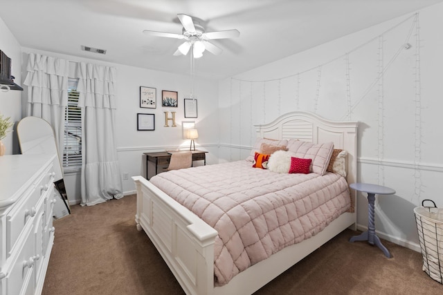2684 Wind Dance Ct, Spring Hill, TN 37174 - bedroom with dark carpet and ceiling fan