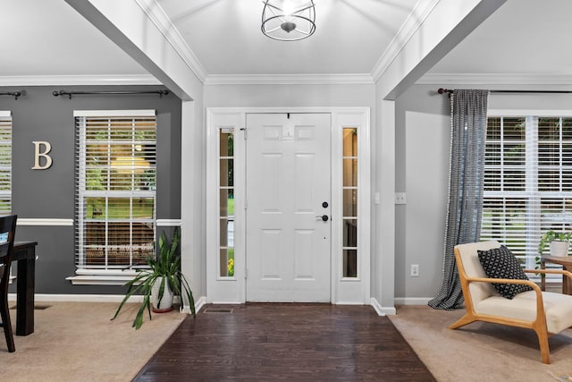 2684 Wind Dance Ct, Spring Hill, TN 37174 - foyer with ornamental molding and wood finished floors