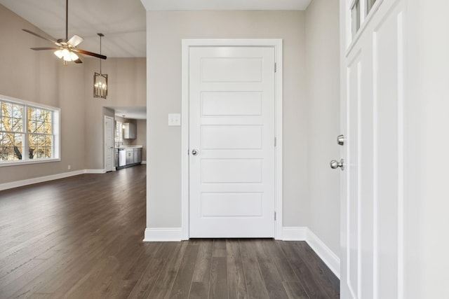 413 Stein St, Oak Grove, KY 42262 - entrance foyer featuring dark wood finished floors and a ceiling fan