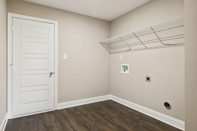 413 Stein St, Oak Grove, KY 42262 - laundry room with electric dryer hookup, hookup for a washing machine, and dark wood-style flooring