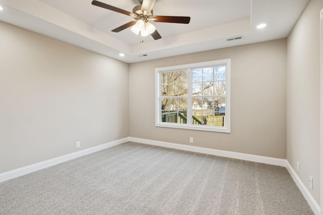 413 Stein St, Oak Grove, KY 42262 - unfurnished room with recessed lighting, a raised ceiling, carpet floors, and ceiling fan