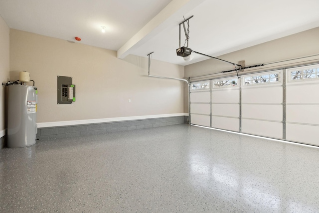 413 Stein St, Oak Grove, KY 42262 - garage featuring water heater, electric panel, and a garage door opener