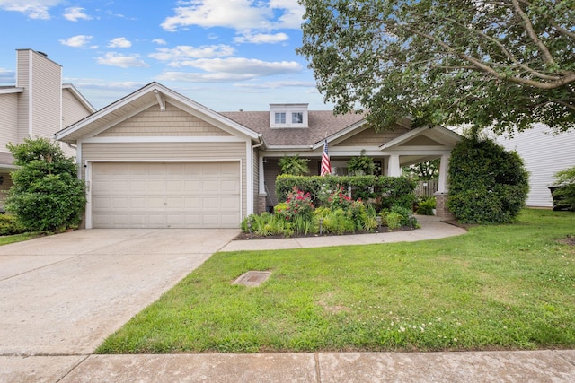 1857 Brookmeadow Ln, Hermitage, TN 37076 - view of front of property featuring an attached garage, a front lawn, driveway, and a shingled roof