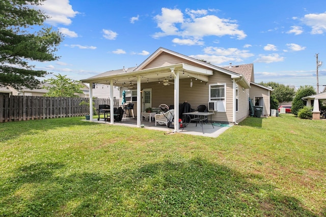 1857 Brookmeadow Ln, Hermitage, TN 37076 - rear view of property featuring ceiling fan, a patio, and cooling unit