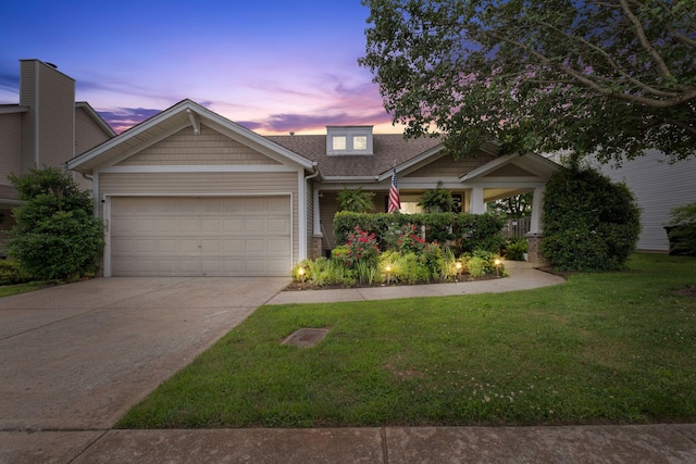 1857 Brookmeadow Ln, Hermitage, TN 37076 - craftsman-style house with an attached garage, a front yard, concrete driveway, and a shingled roof