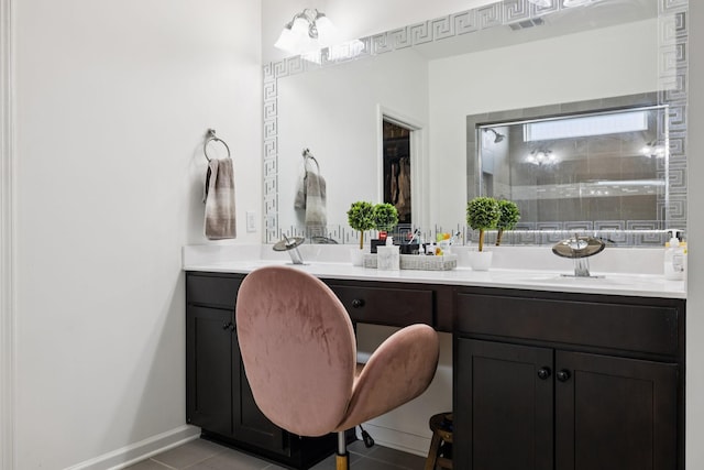809 Old Blue Ln, Murfreesboro, TN 37130 - full bathroom featuring double vanity, a shower stall, and tile patterned floors