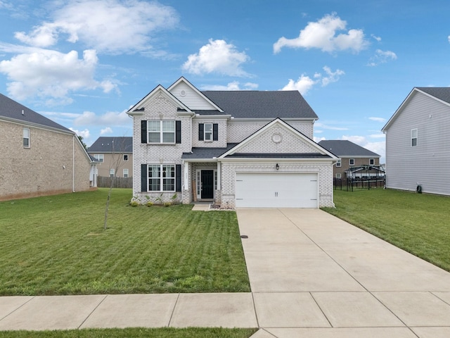 809 Old Blue Ln, Murfreesboro, TN 37130 - view of front of home with a front yard, brick siding, an attached garage, and driveway