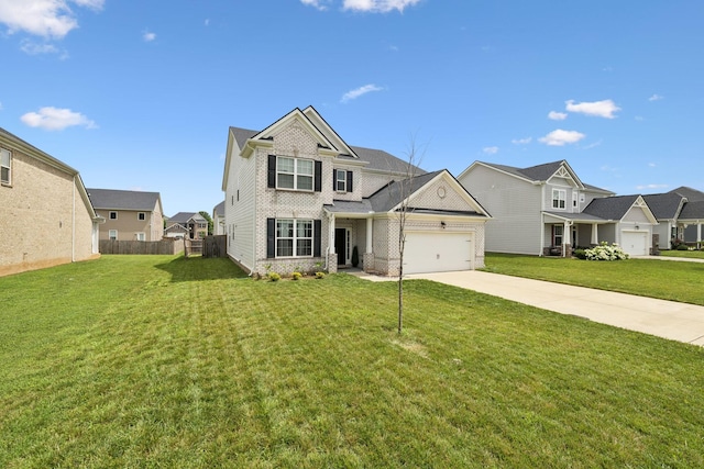 809 Old Blue Ln, Murfreesboro, TN 37130 - view of front of home with driveway, a garage, a residential view, and brick siding