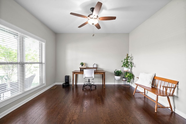 1197 Upland Ter, Clarksville, TN 37043 - office area featuring wood finished floors and a ceiling fan