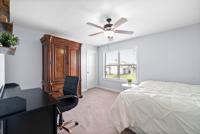 1197 Upland Ter, Clarksville, TN 37043 - bedroom with light carpet, an office area, and ceiling fan