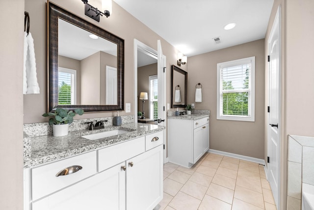 1197 Upland Ter, Clarksville, TN 37043 - full bathroom with two vanities and tile patterned flooring
