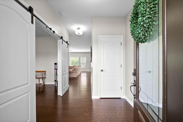 1197 Upland Ter, Clarksville, TN 37043 - foyer with a barn door and dark wood-style flooring
