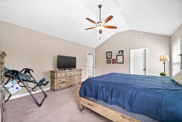 1197 Upland Ter, Clarksville, TN 37043 - bedroom featuring vaulted ceiling, light carpet, and ceiling fan