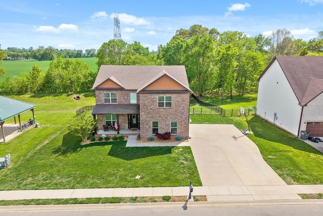1197 Upland Ter, Clarksville, TN 37043 - craftsman-style house featuring concrete driveway, covered porch, and brick siding