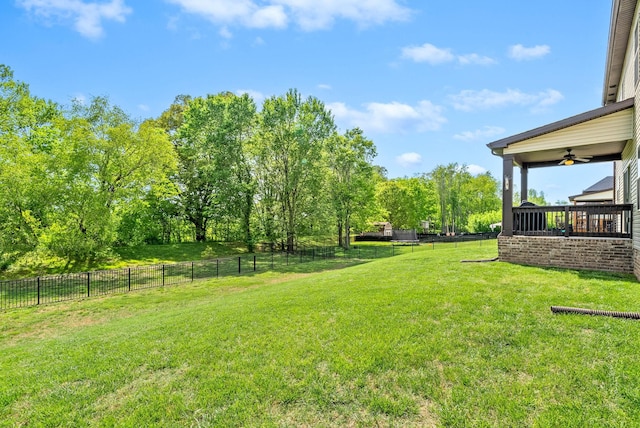 1197 Upland Ter, Clarksville, TN 37043 - fenced backyard with a ceiling fan